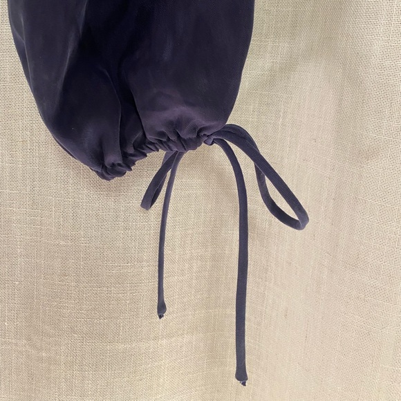 J.O.A navy blue silk crop blouse with side zip - size S - NWT - Picture 5 of 10